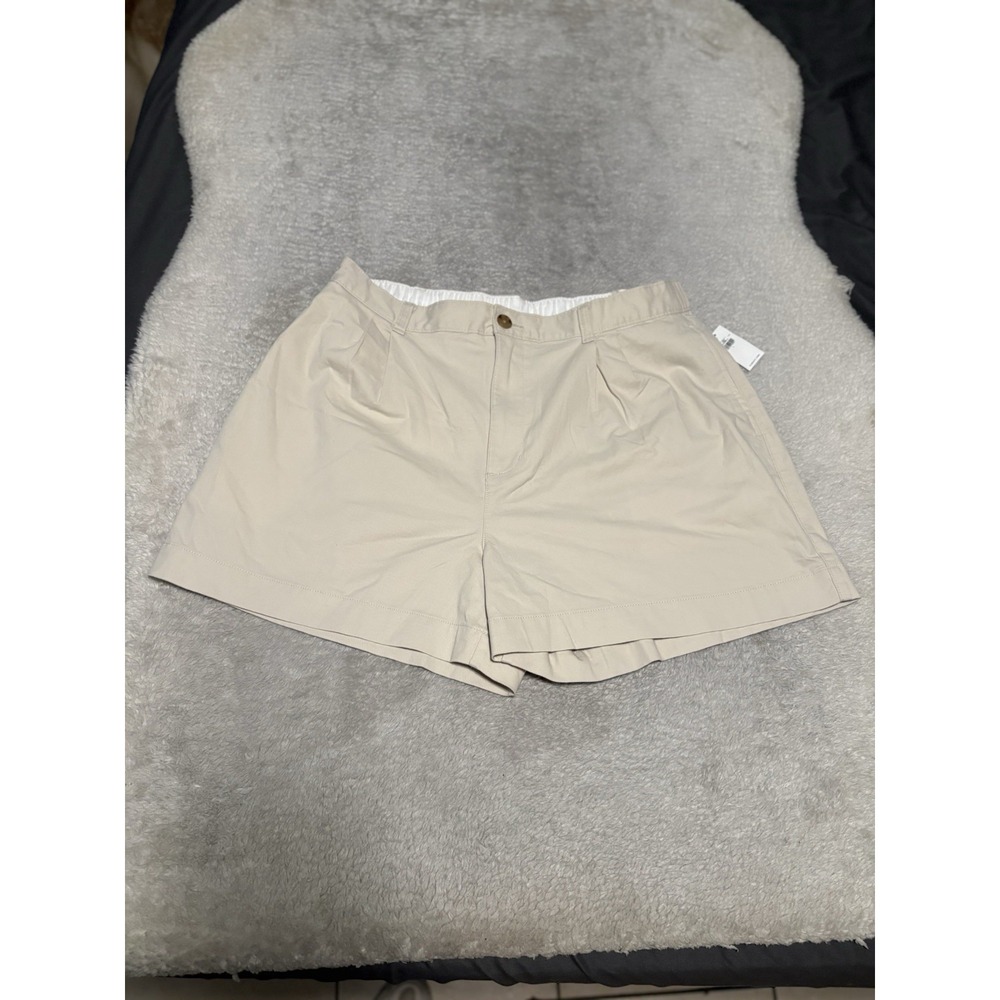 NWT Old Navy OG Chino Extra High Rise Pleated Shorts Large L Tan Khaki New